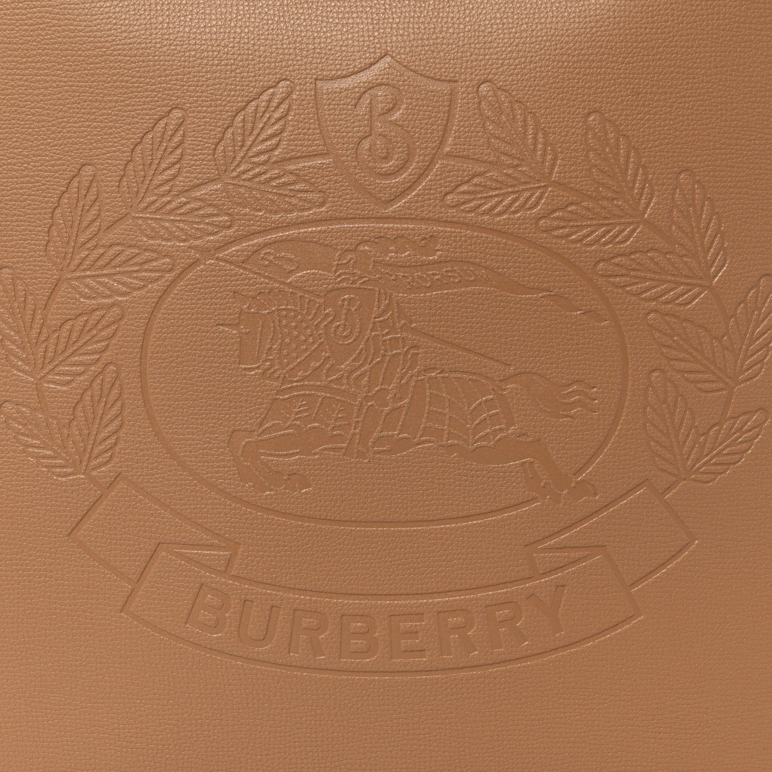Burberry Calfskin Embossed Crest Large Tote Light Camel 8 of 11