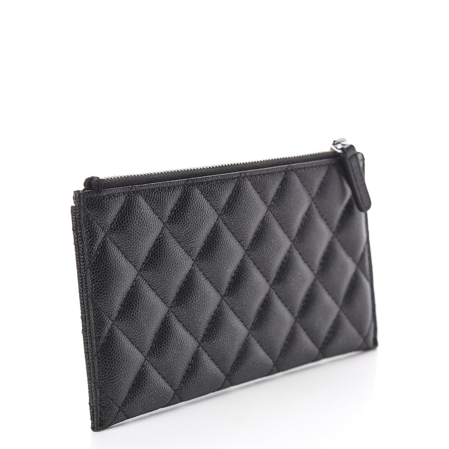 Caviar Quilted Classic Zip Pouch Black