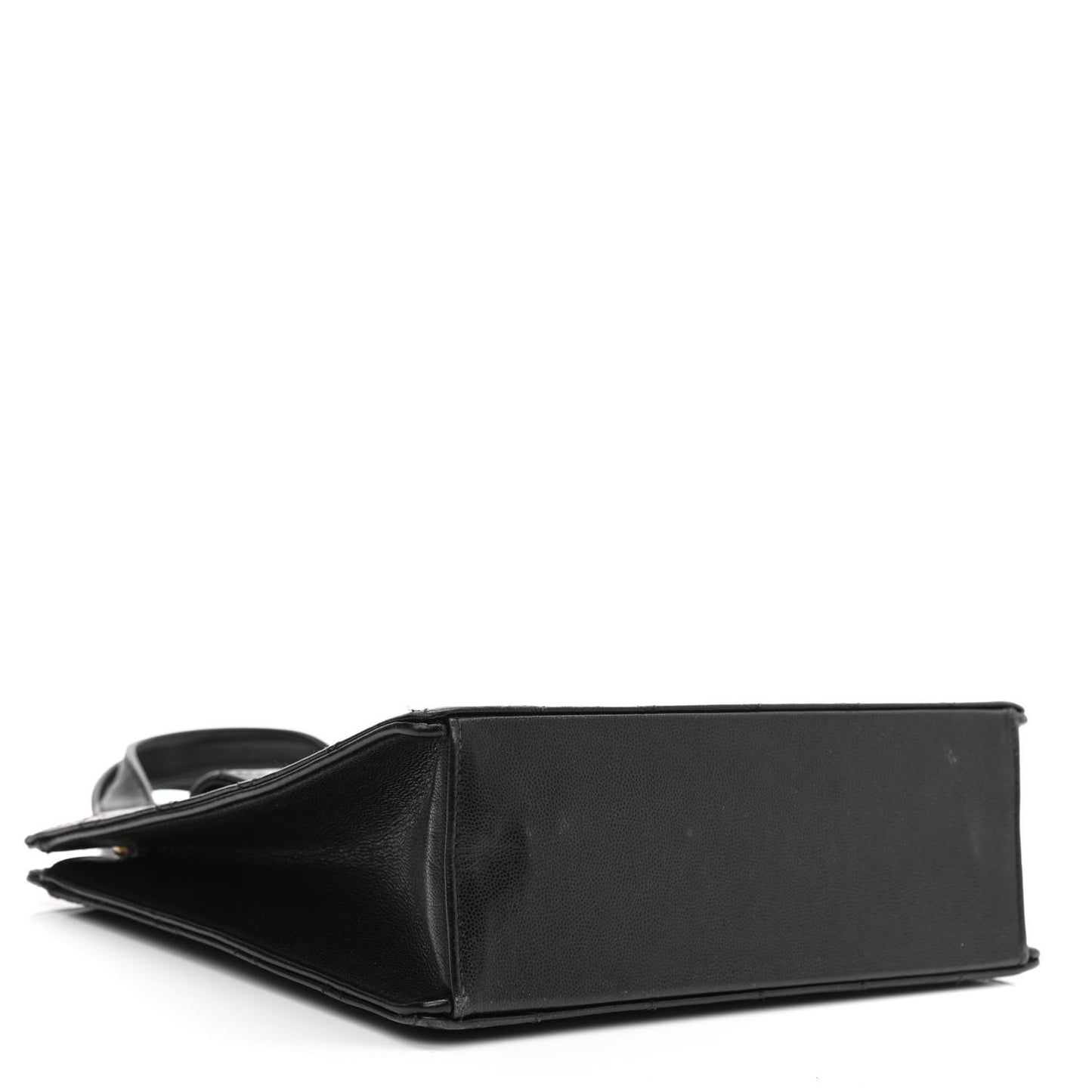 Caviar Quilted Top Handle Bag Black
