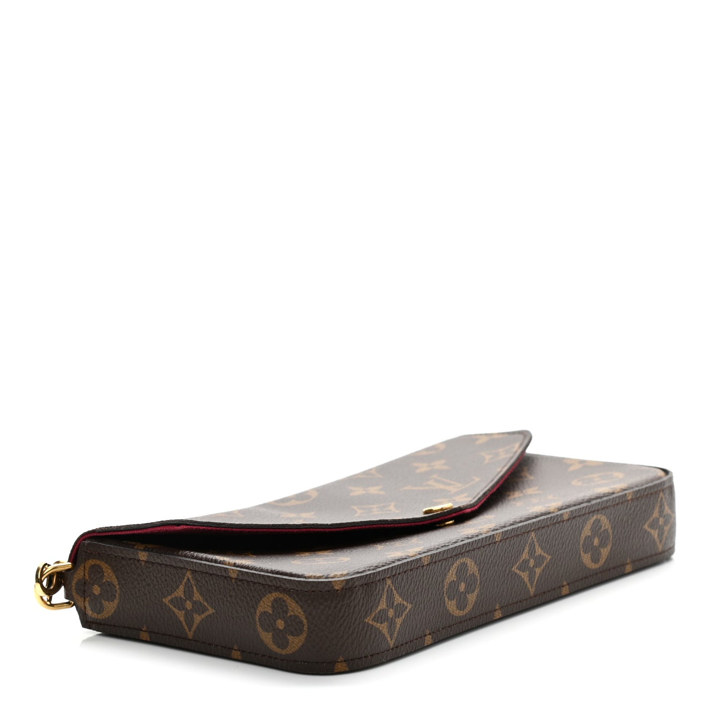 Monogram Pochette Felicie Chain Wallet Fuchsia