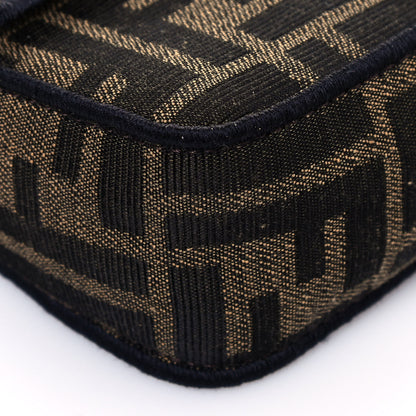 Fendi Fabric Jacquard FF 1974 Mini Baguette Tobacco Moro Black 8 of 14