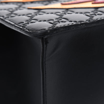 Gucci Guccissima Signature Medium Sylvie Top Handle Bag Black 6 of 6