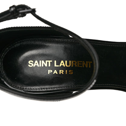 Saint Laurent Patent Calfskin Opyum 110 Sandals 37.5 Black Gold 7 of 8