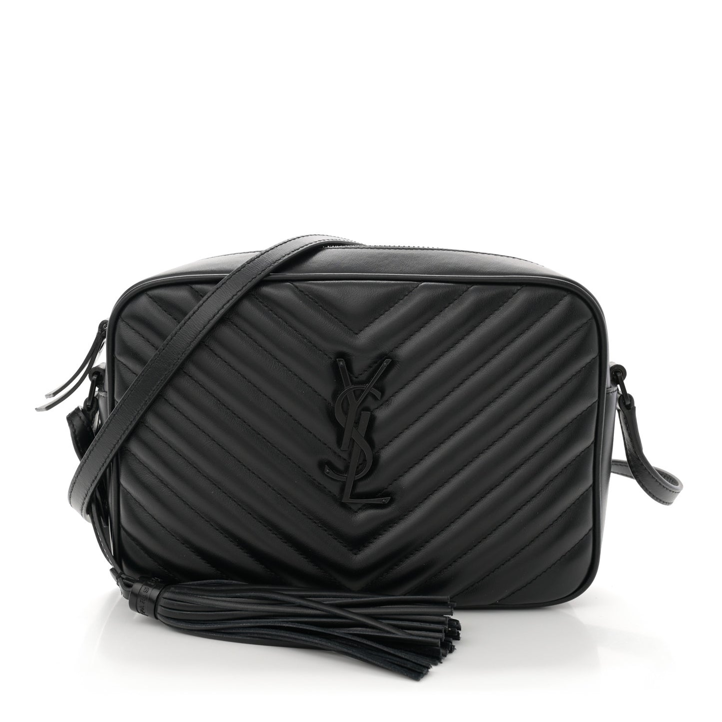 Calfskin Matelasse Monogram Monochrome Lou Camera Bag Black