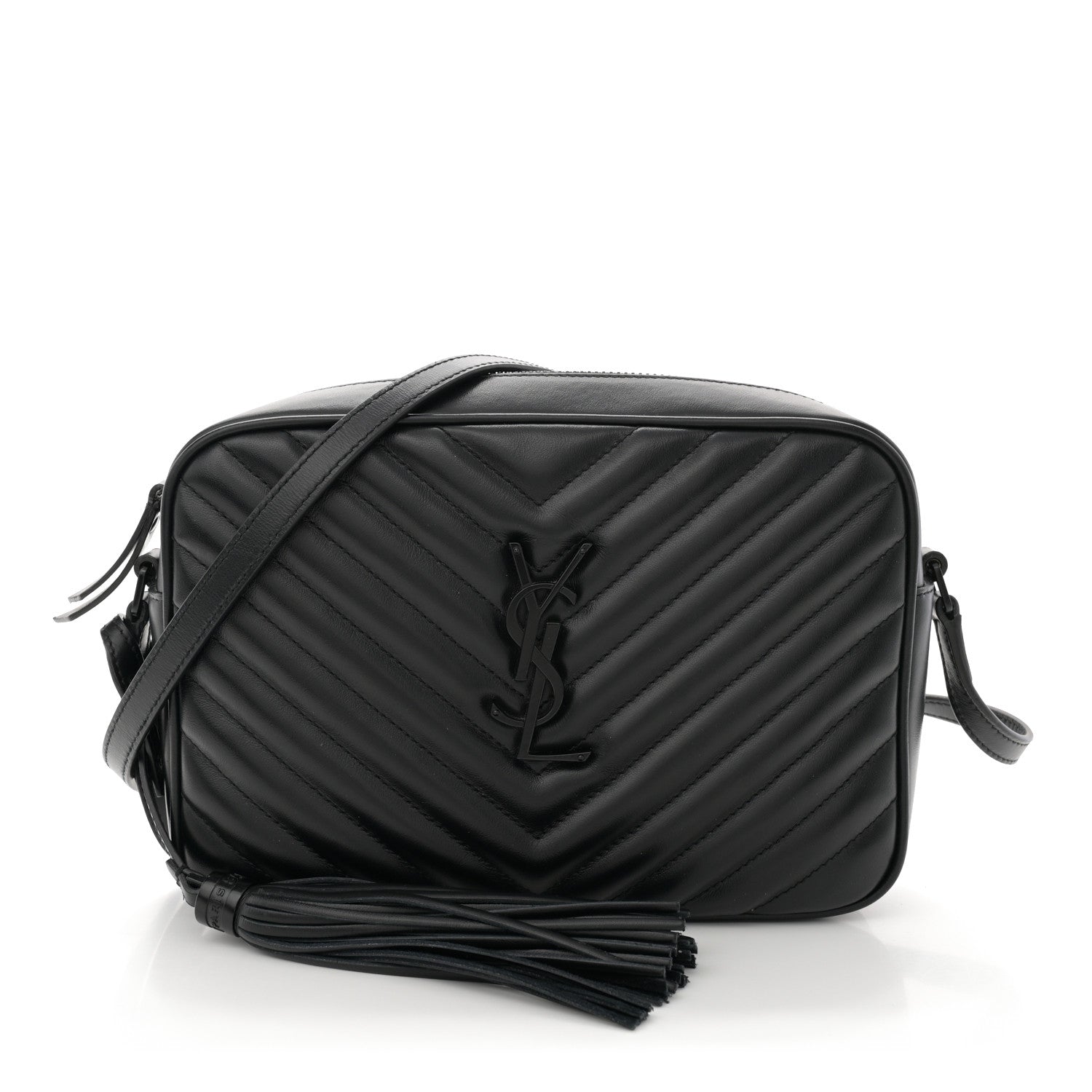 Saint Laurent Calfskin Matelasse Monogram Monochrome Lou Camera Bag Black 1 of 10