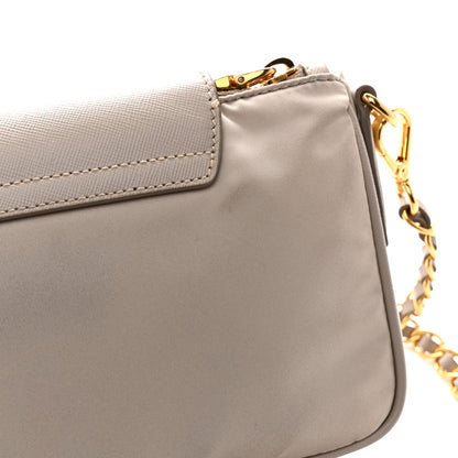 Prada Tessuto Nylon Saffiano Crossbody Bag Pomice 11 of 12