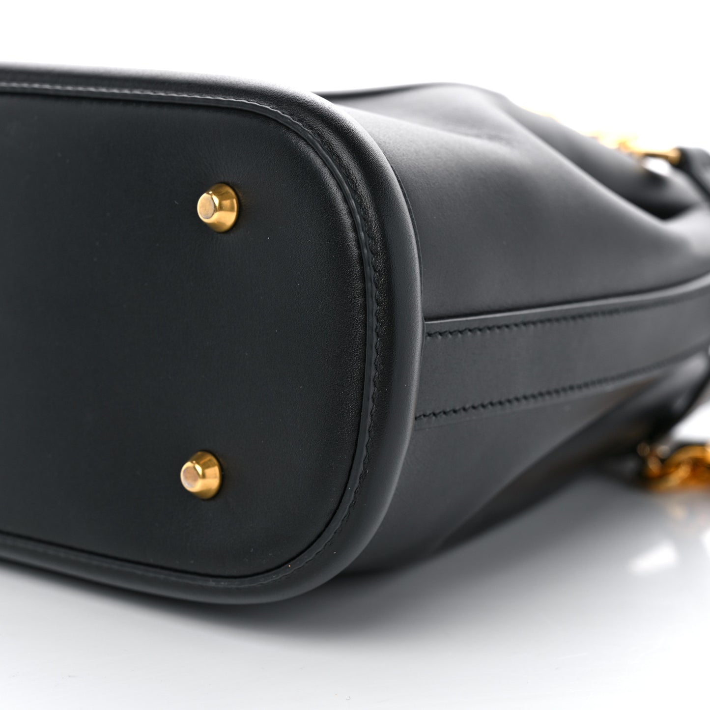 Calfskin CD Embossed Medium C'est Chain Bucket Bag Black