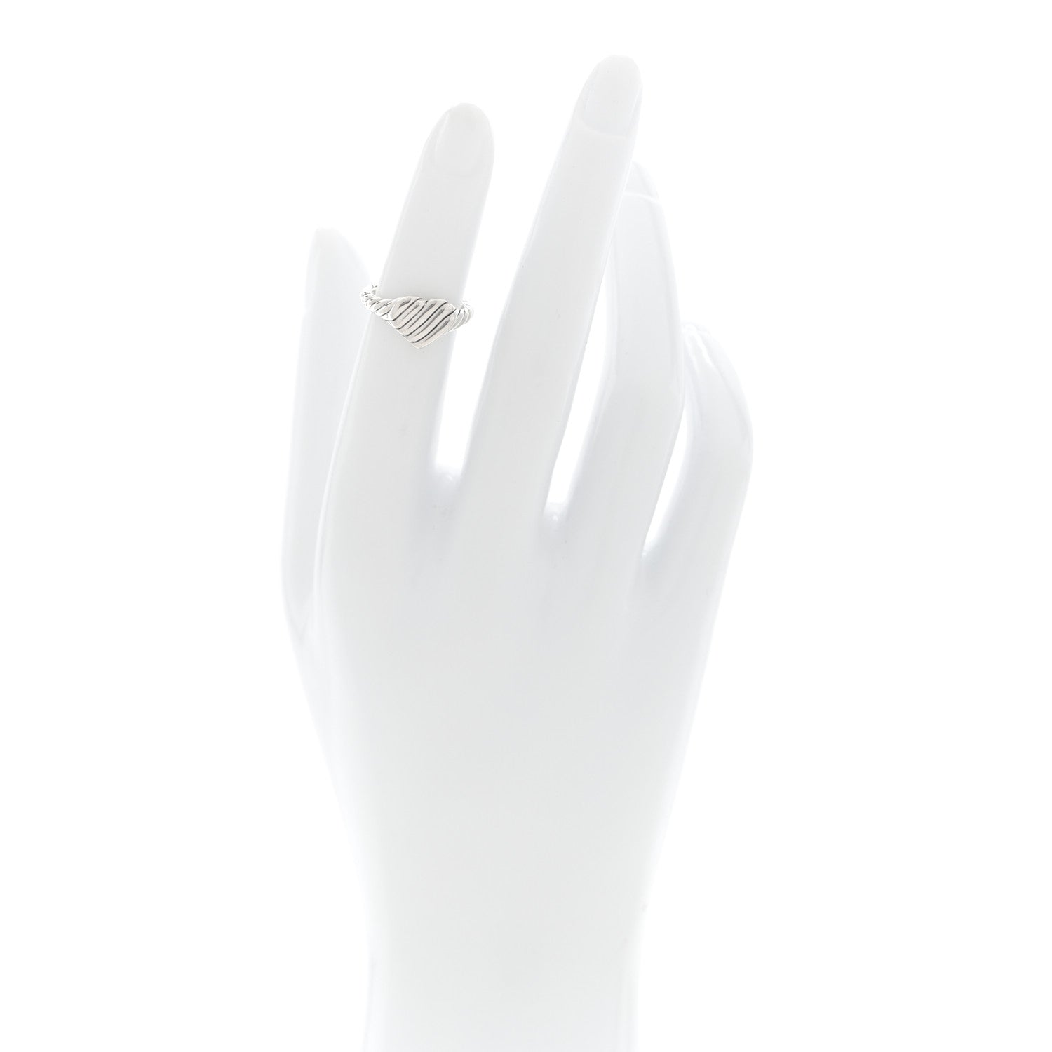 David Yurman Sterling Silver Sculpted Heart Pinky Ring 46 3.75 2 of 5