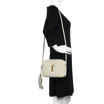 Saint Laurent Calfskin Matelasse Monogram Lou Camera Bag Crema Soft 2 of 12