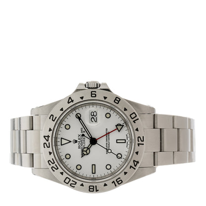 Rolex Stainless Steel 40mm Oyster Perpetual Date Explorer II Watch White 16570 2 of 4