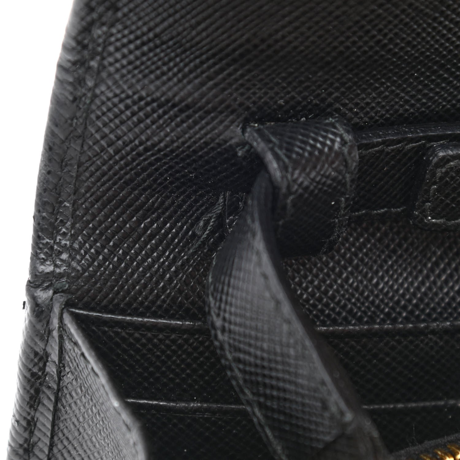 Prada Saffiano Metal Oro Chain Wallet Black 8 of 12