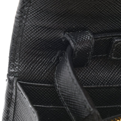 Prada Saffiano Metal Oro Chain Wallet Black 8 of 12