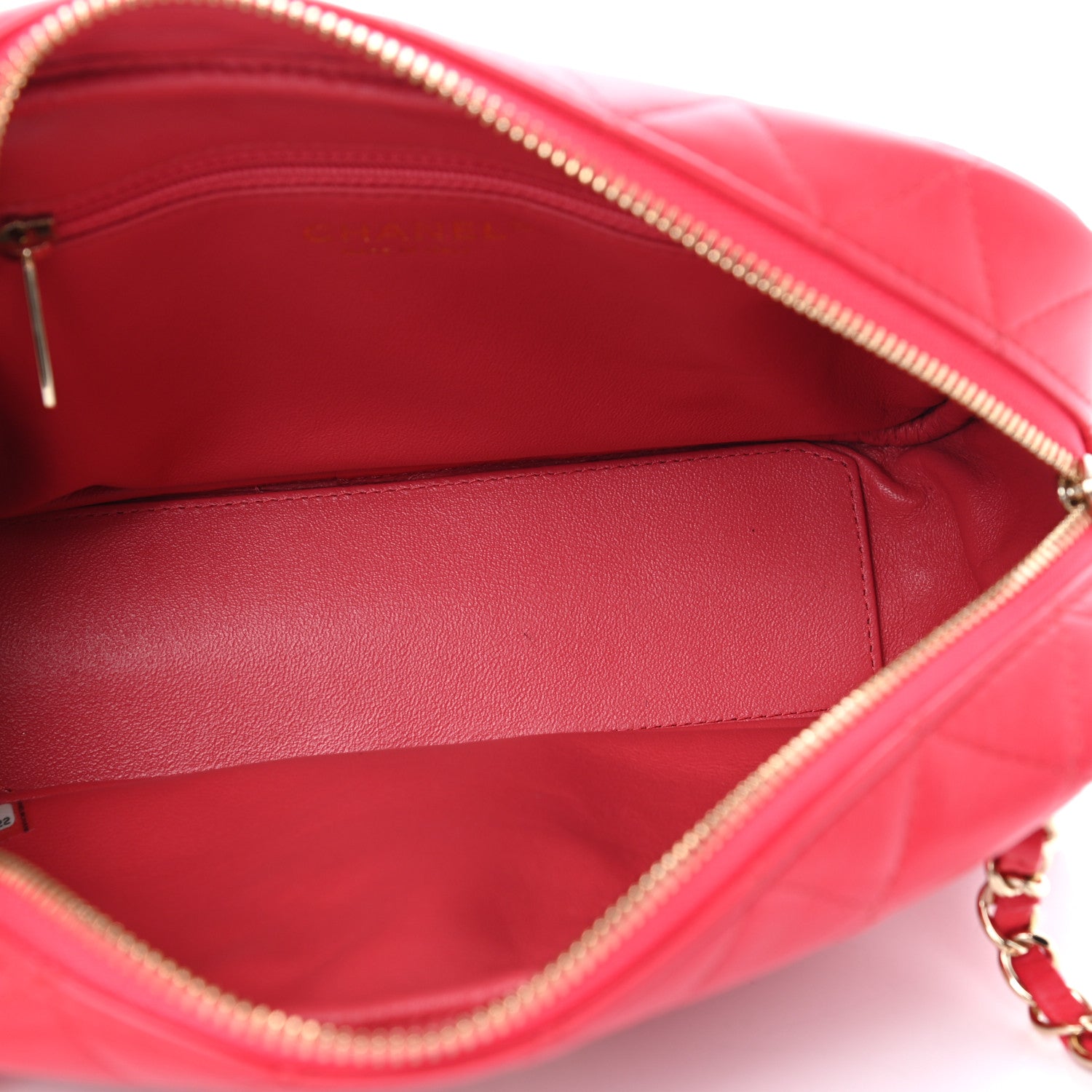 Chanel Lambskin Quilted Camera Case Dark Pink 5 of 10