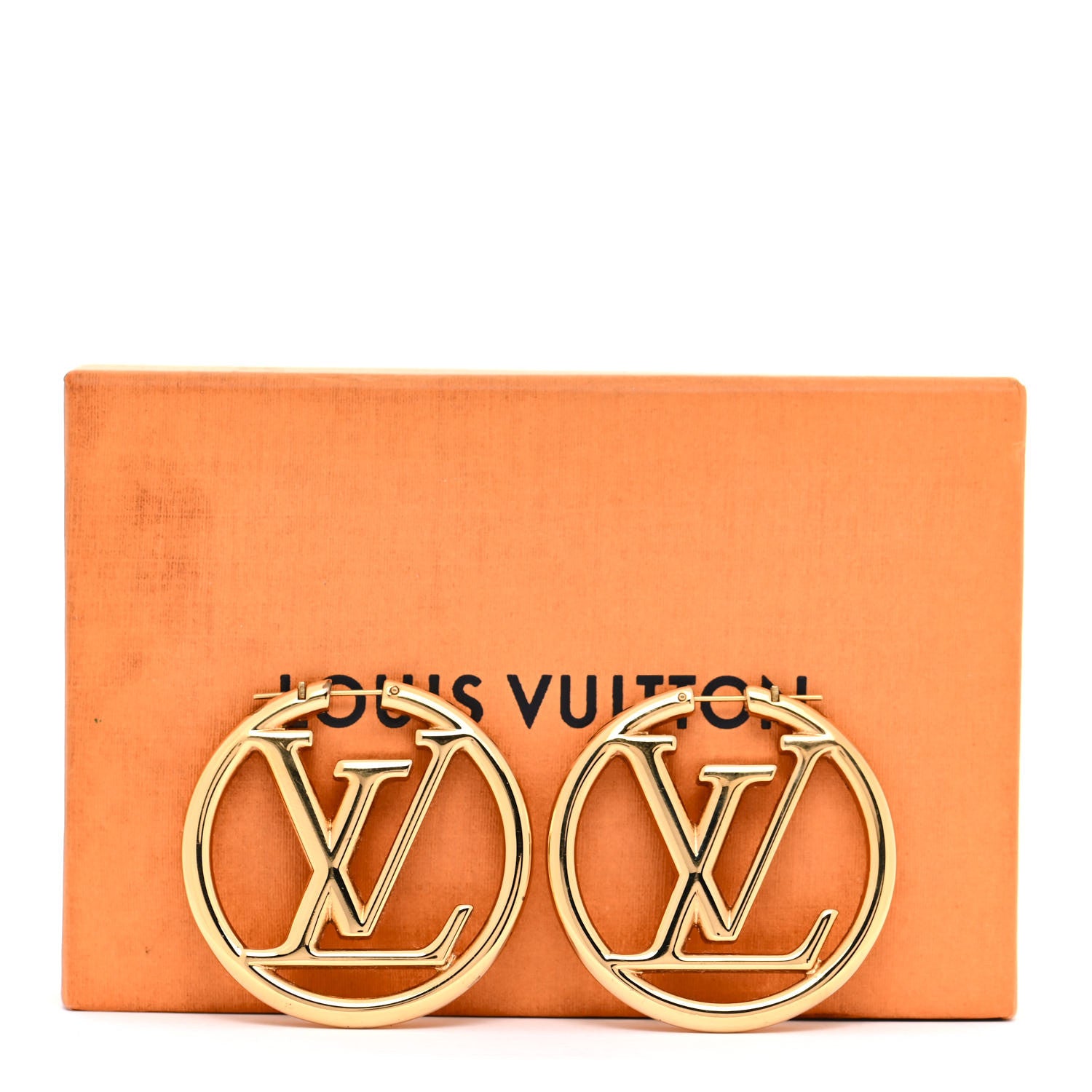 Louis Vuitton Metal Louise Hoop Earrings Gold 6 of 6