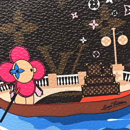 Louis Vuitton Monogram 2019 Christmas Animation Round Coin Purse Blue 7 of 7