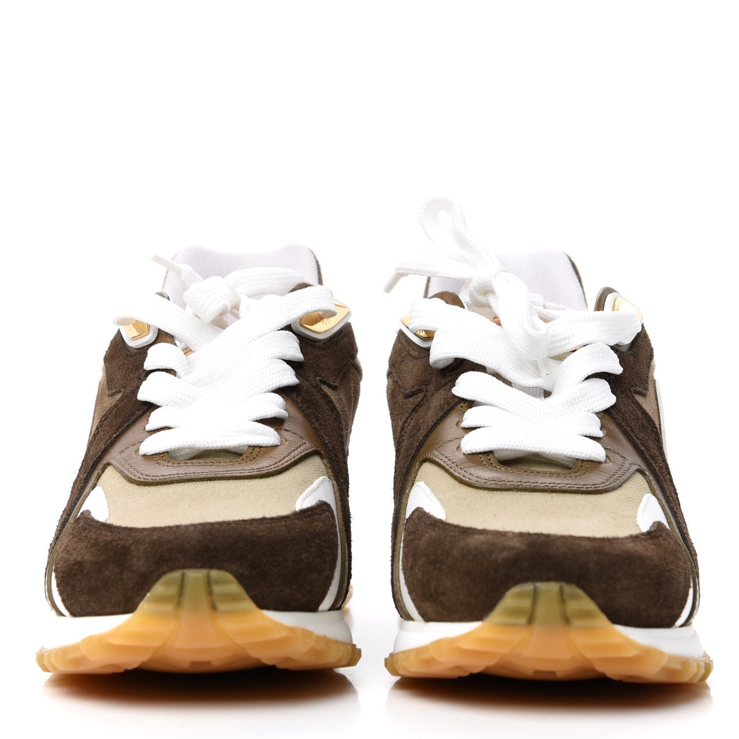 Calfskin Suede Run Away Sneakers 36 Kaki