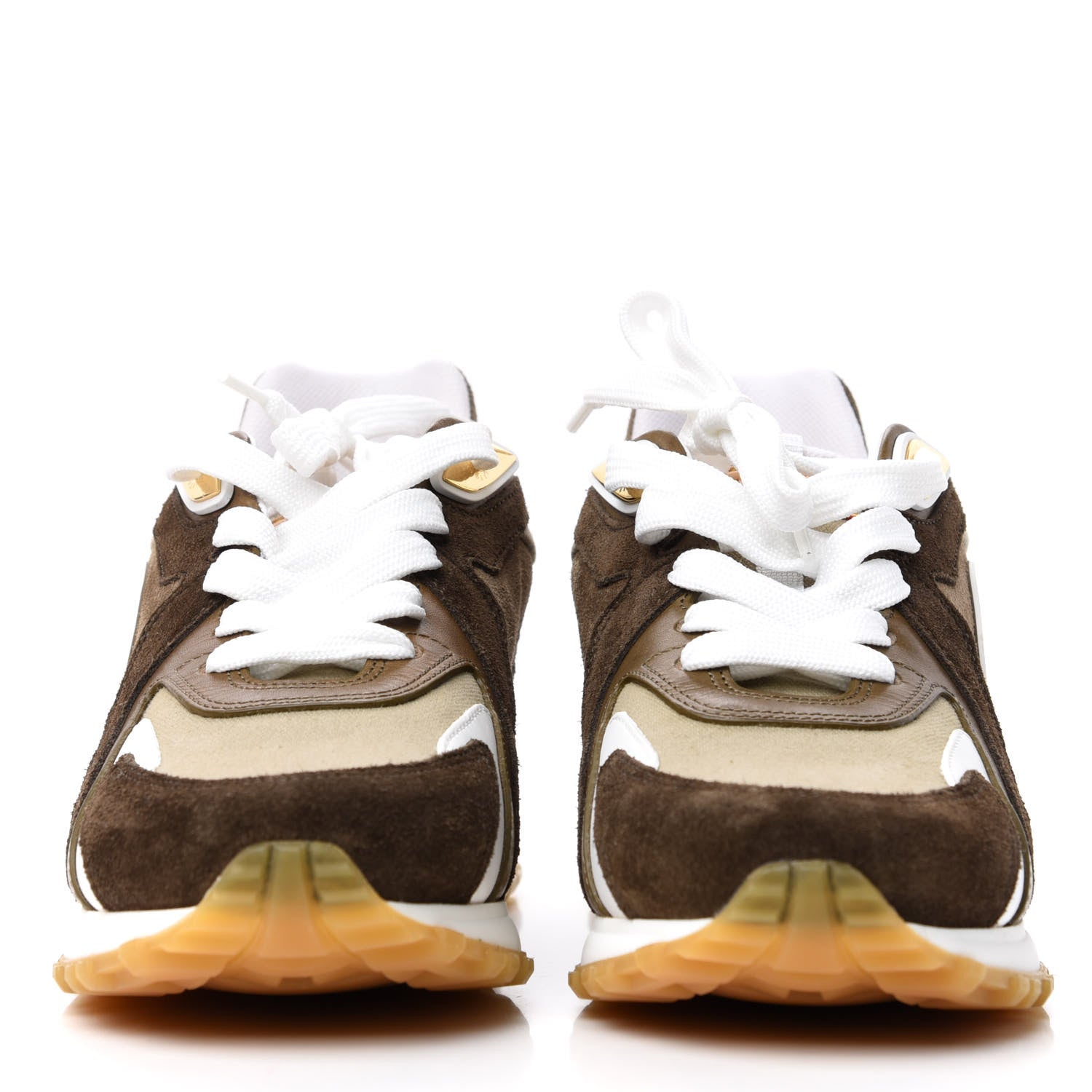 Louis Vuitton Calfskin Suede Run Away Sneakers 36 Kaki 2 of 10