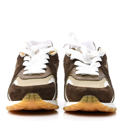 Louis Vuitton Calfskin Suede Run Away Sneakers 36 Kaki 2 of 10