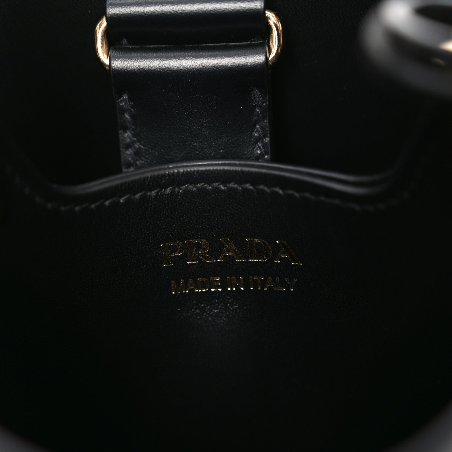 Prada Soft Calfskin Small Panier Bucket Bag Black 6 of 9