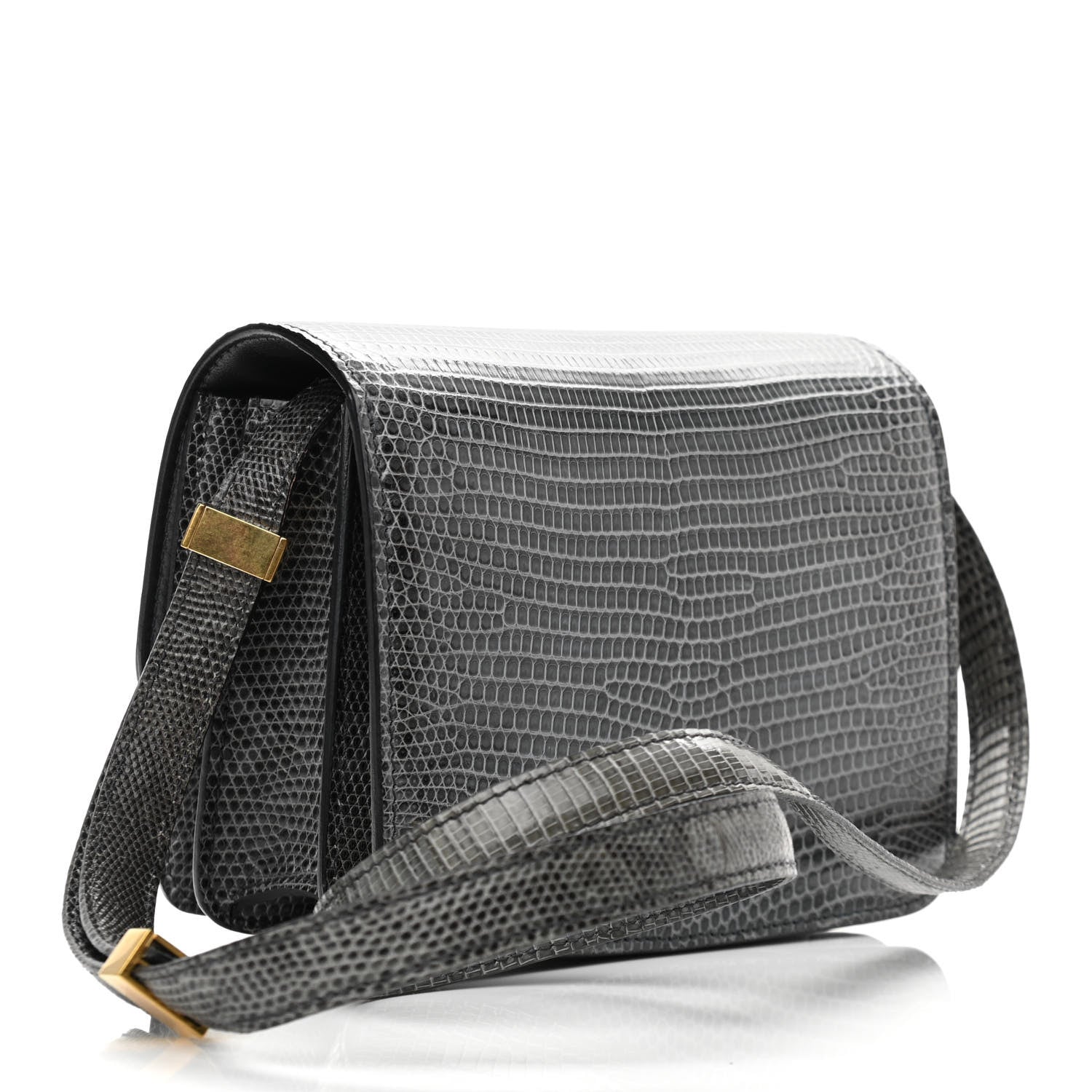 Celine Lizard Small Classic Box Flap Bag Dark Taupe 3 of 9