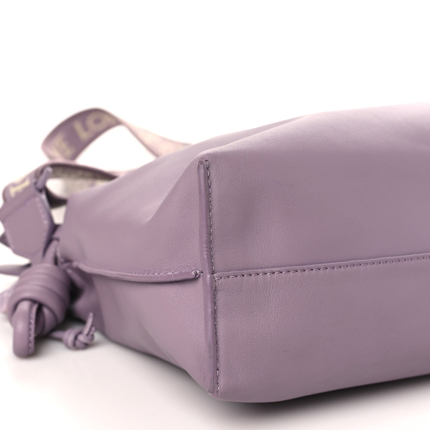 Calfskin Monochrome Flamenco Knot Clutch Pale Aubergine Glaze