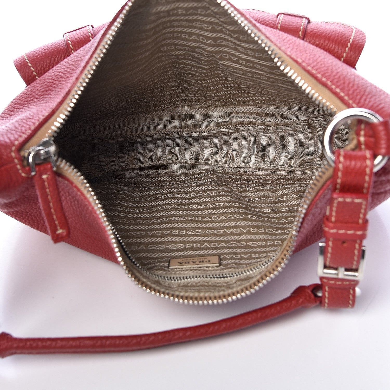 Prada Vitello Daino Hobo Rosso 5 of 14