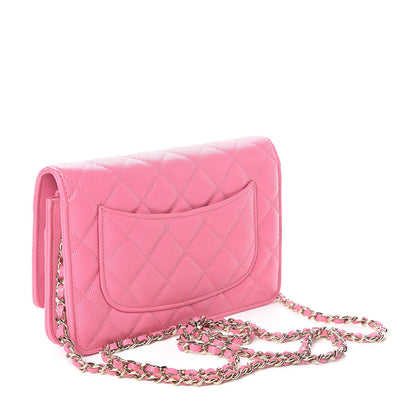 Chanel Caviar Quilted Wallet on Chain WOC Pink 3 of 11
