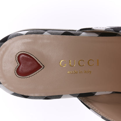 Gucci Cotton Gingham Womens Princetown Slippers 35 White Black 7 of 10