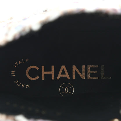 Chanel Tweed Calfskin Pearl Combat Short Boots 38.5 Multicolor 7 of 11