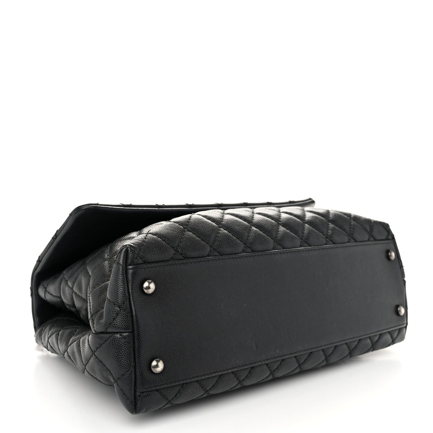 Caviar Quilted Medium Coco Handle Flap Black