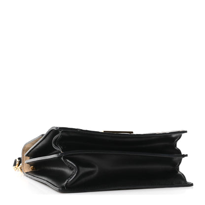 Fendi Vitello Liberty Bi-Color FF 1974 Embossed Small Kan U Shoulder Bag Maya Black 4 of 10