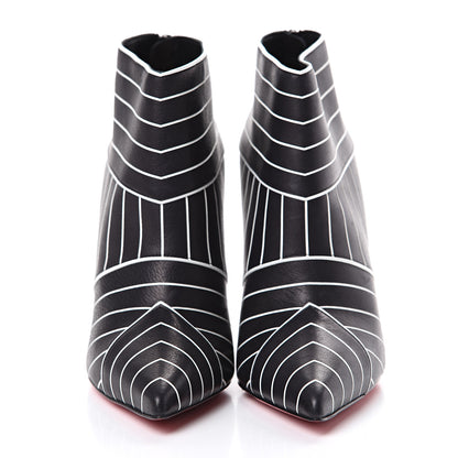 Christian Louboutin Calfskin Josselyn 100 Booties 36.5 Black White 2 of 9