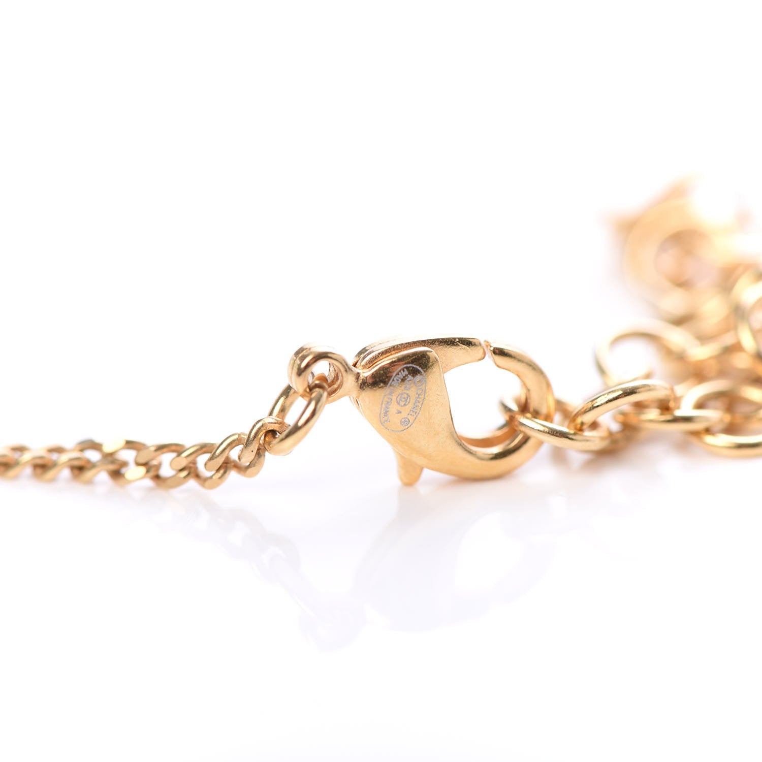 Chanel Crystal Pearl Perfume Bottle CC Necklace Gold 5 of 6