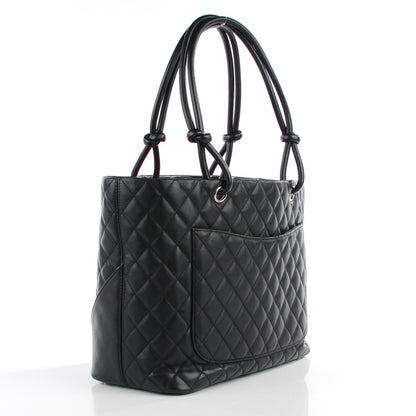 Chanel Calfskin Quilted Large Cambon Tote Black White 3 of 8