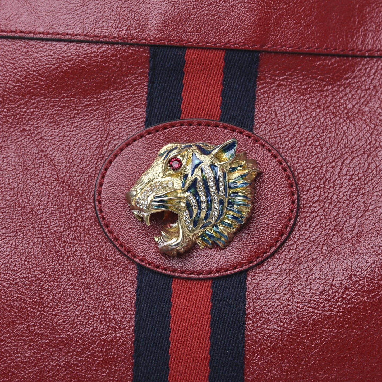 Calfskin Large Rajah Chain Tote Romantic Cherry
