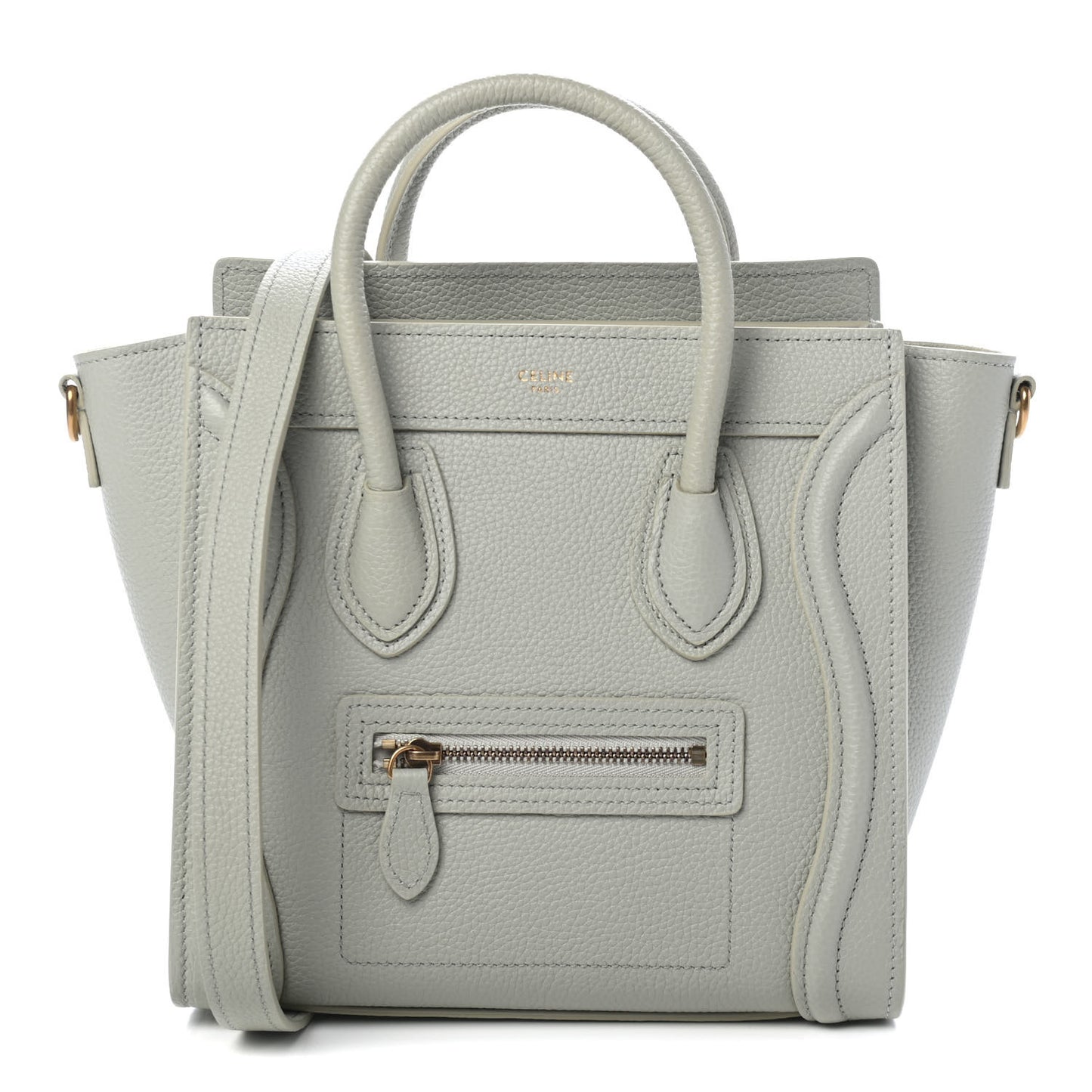 Drummed Calfskin Nano Luggage Vert D'eau