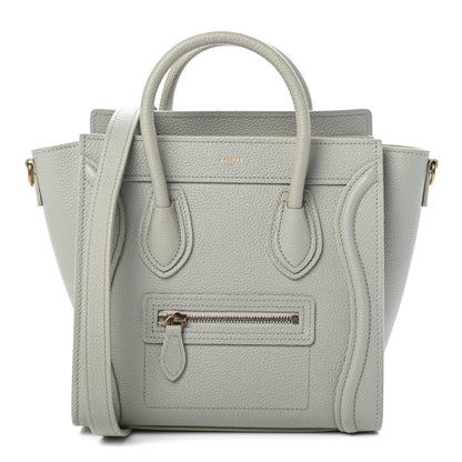 Celine Drummed Calfskin Nano Luggage Vert D'eau 1 of 4