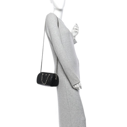 Chanel Caviar Quilted Barrel Clutch With Chain  Black 2 of 13