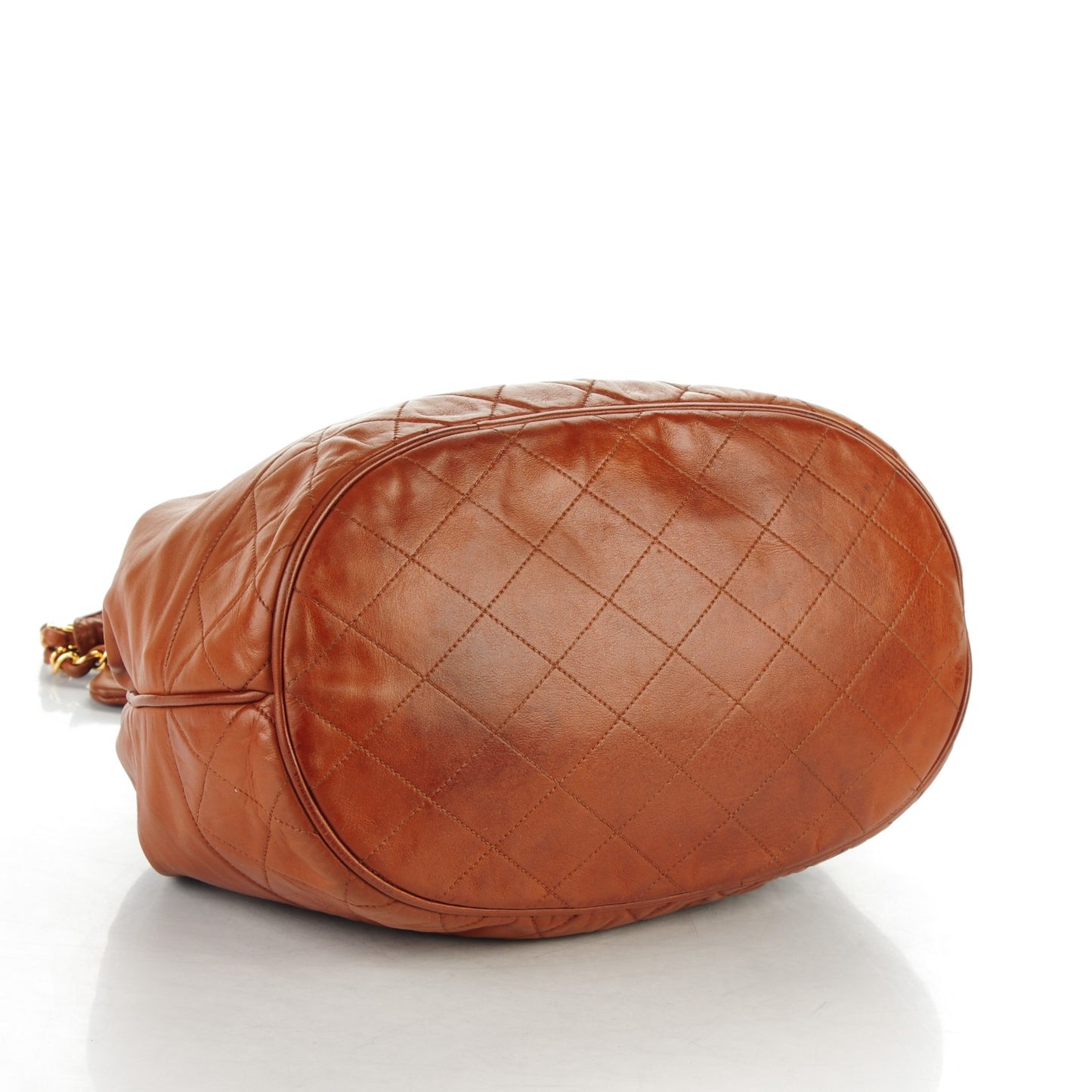 Lambskin Drawstring Shoulder Bag Light Brown