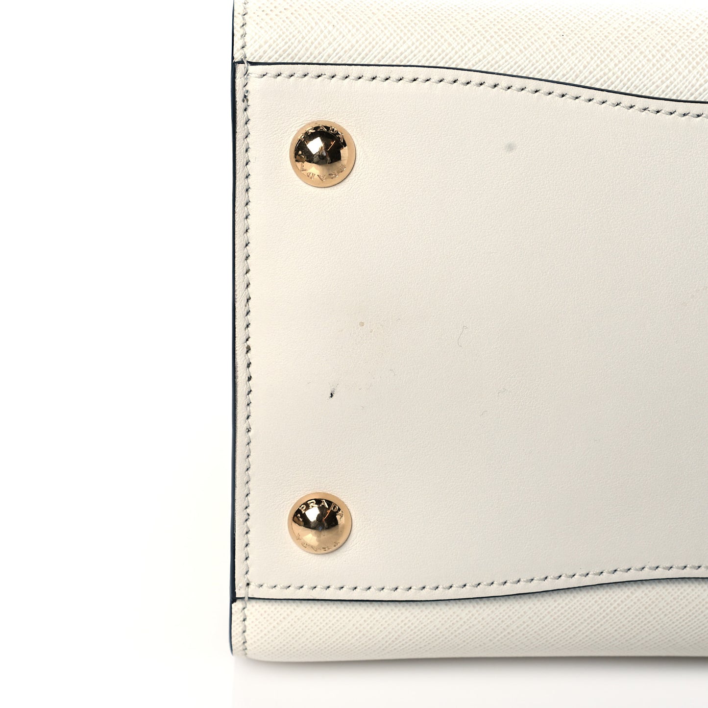Saffiano City Calfskin Medium Bibliothèque Top Handle Bianco Begon