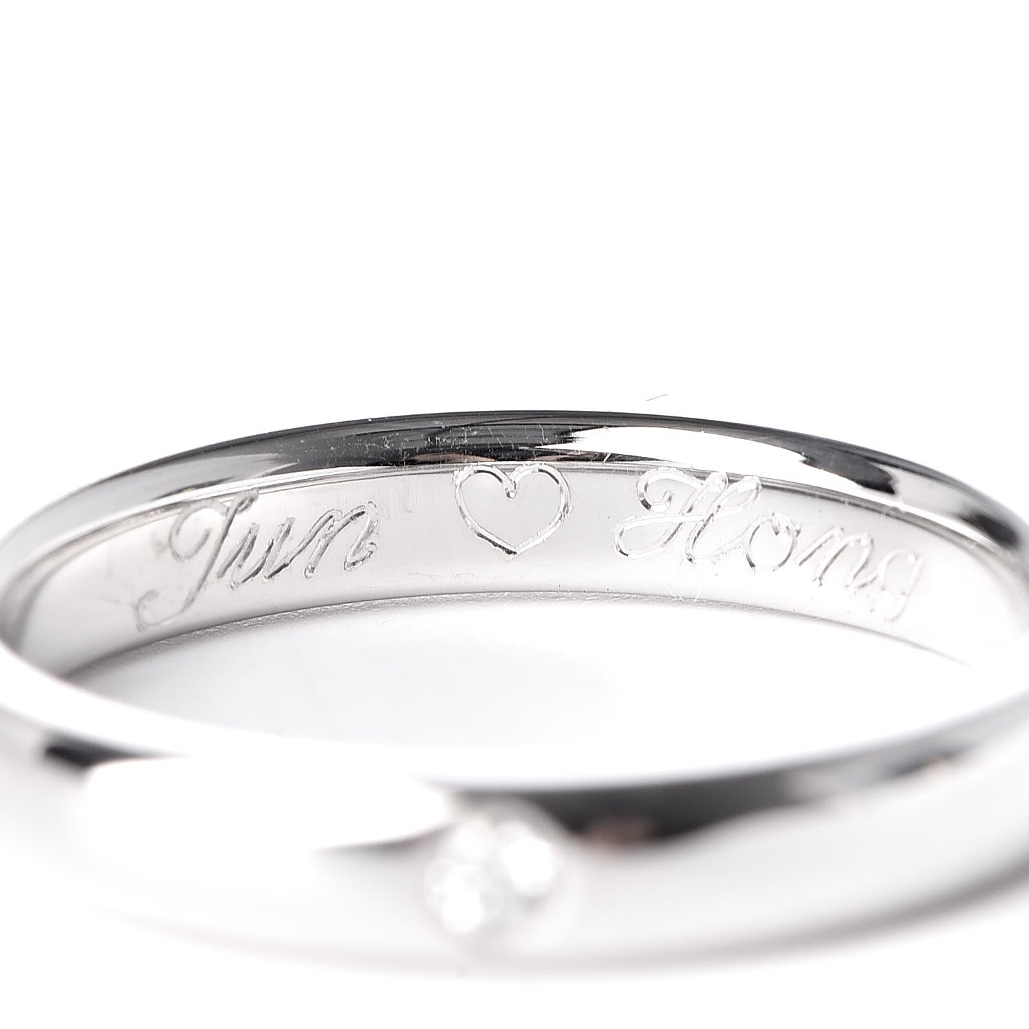 Tiffany Platinum Diamond Elsa Peretti Band Ring 46 3.75 6 of 6