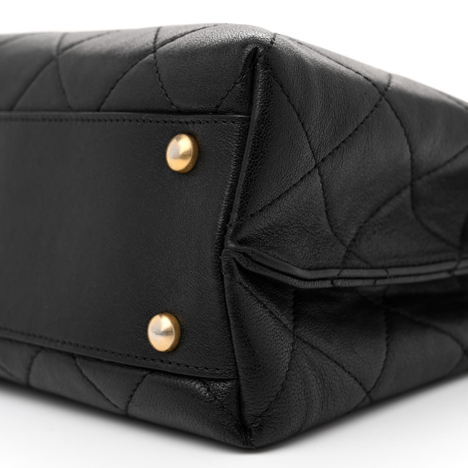 Chanel Lambskin Quilted Signature Plate Large Shopping Tote Black 10 of 10