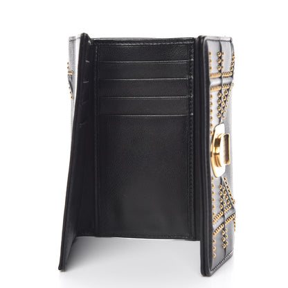 Christian Dior Lambskin Cannage Studded Diorama Elancee Wallet Black 5 of 7