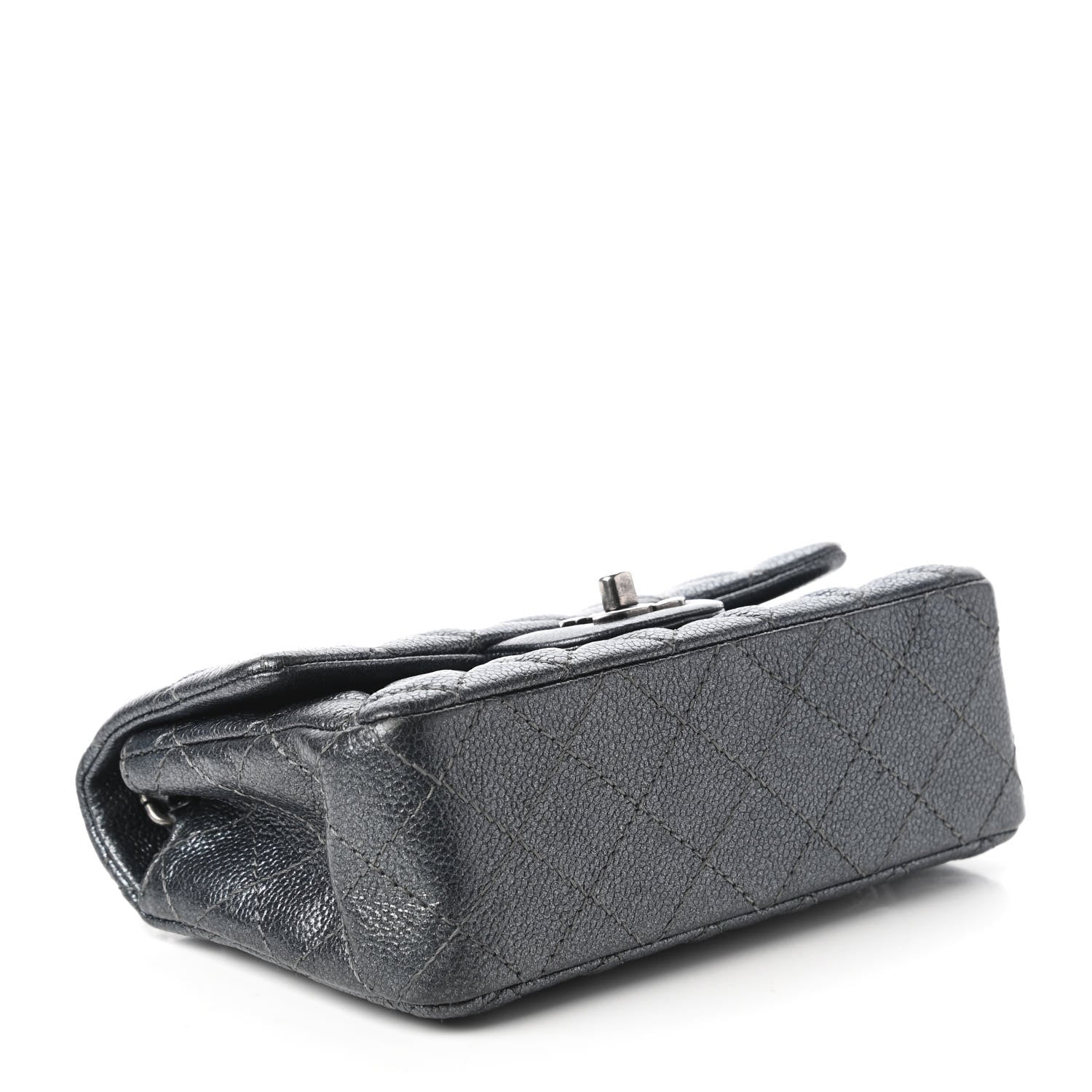 Chanel Pearly Caviar Quilted Mini Rectangular Flap Grey 4 of 10