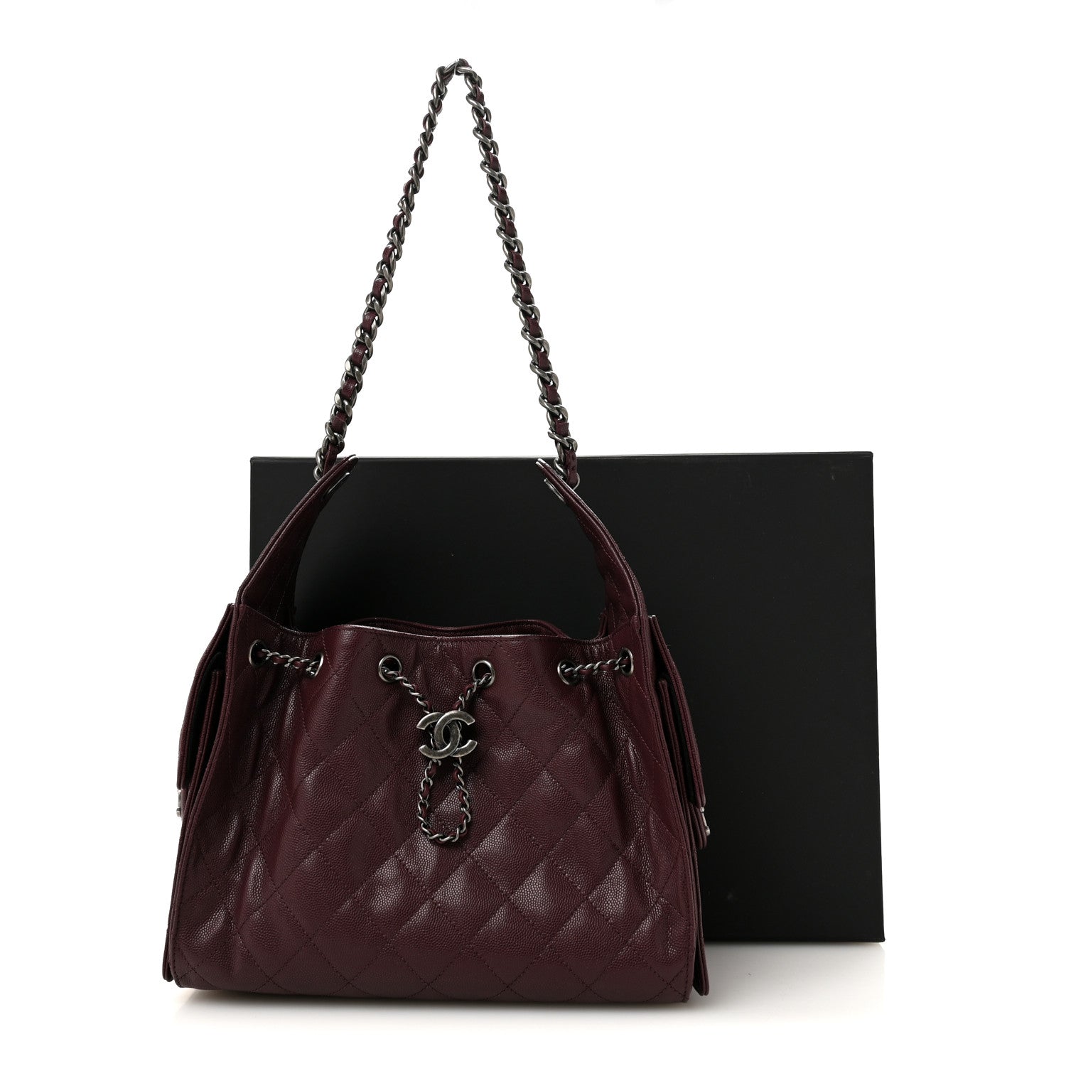Chanel Caviar Quilted Small Chanel 25 Handbag Dark Burgundy 11 of 11