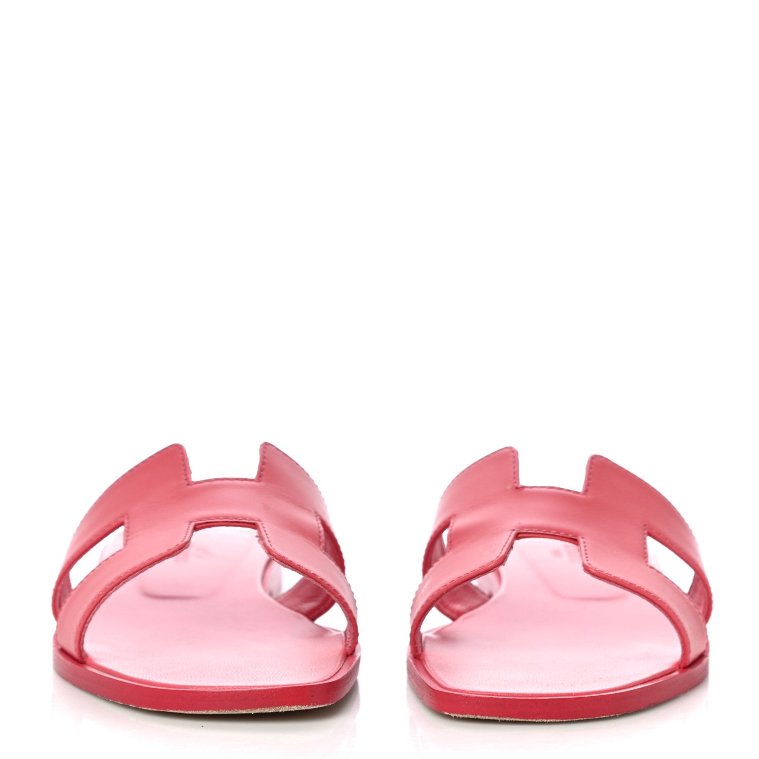 Hermes Calfskin Oran Sandals 37 Rouge Bali 2 of 19