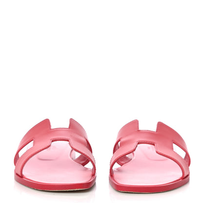 Hermes Calfskin Oran Sandals 37 Rouge Bali 2 of 19