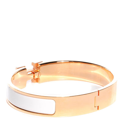 Hermes Enamel Narrow Clic Clac H Bracelet GM White 3 of 6