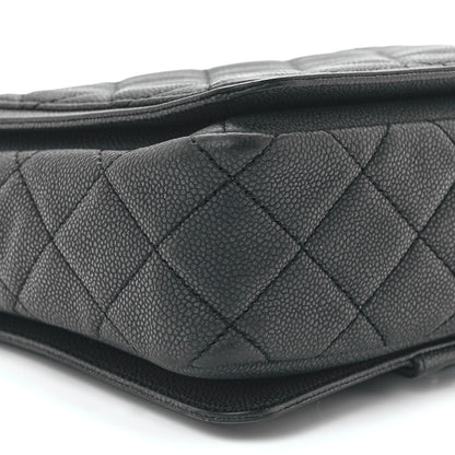 Chanel Washed Caviar Quilted Small Square Turn Around Ligne Flap Dark Grey 10 of 11