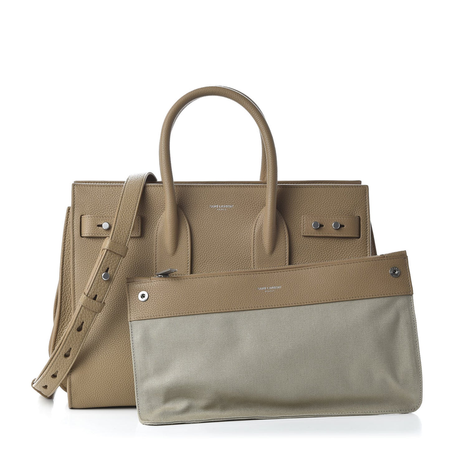 Grained Calfskin Small Supple Sac De Jour Sable Beige